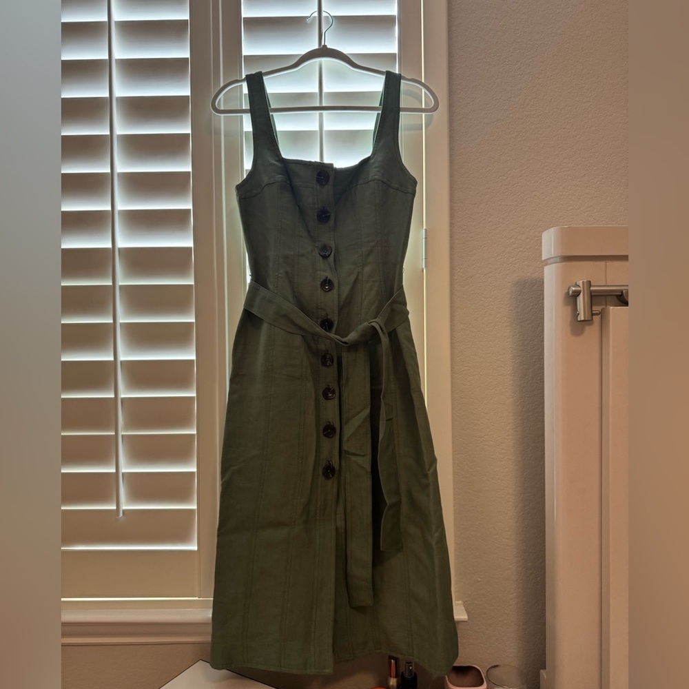 C/MEO Collective Olive Midi Dress with Buttons